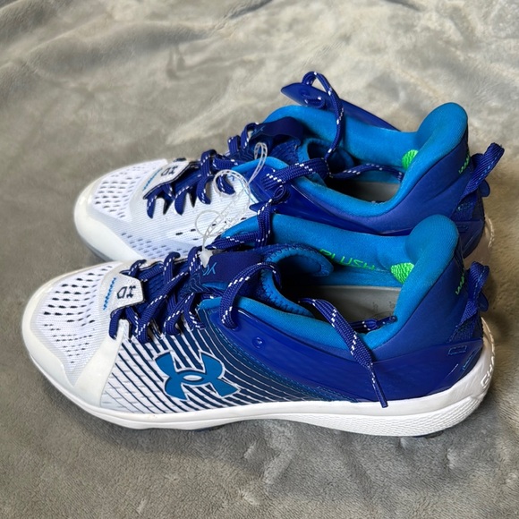 Under Armour Men’s Yard Low MT Baseball Cleats - Blue & White - Picture 1 of 6